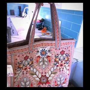 JOHNNY WAS Tote/Shoulder Embroidered Bag